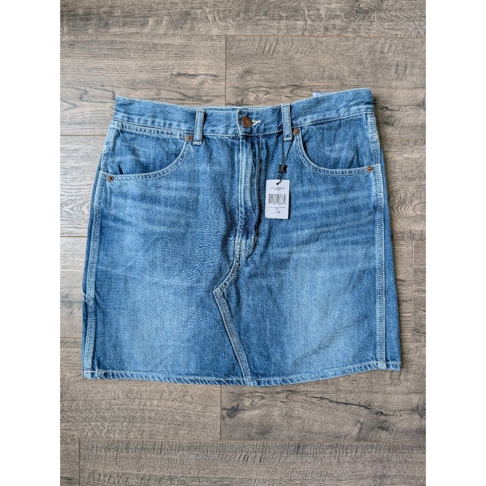NWT BCBGeneration Denim Mini Skirt Medium Wash Carpenter Utility Style Size 26